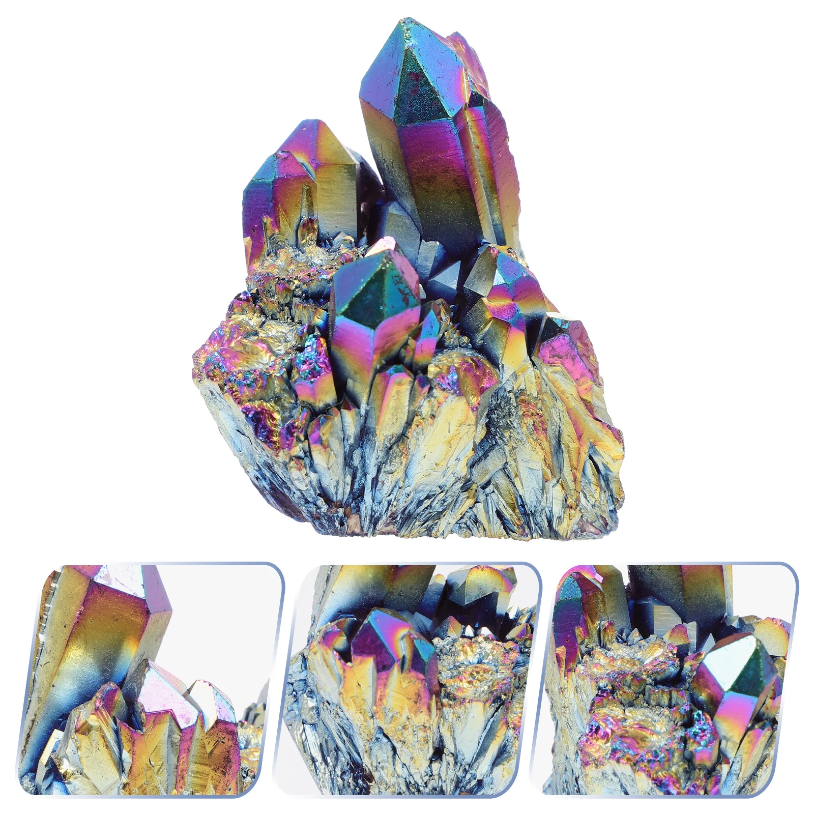 

Rainbow Crystal Cluster Ornament Crystals Decor Stones Minerals Rocks Decorative Home Hanging for Decoration