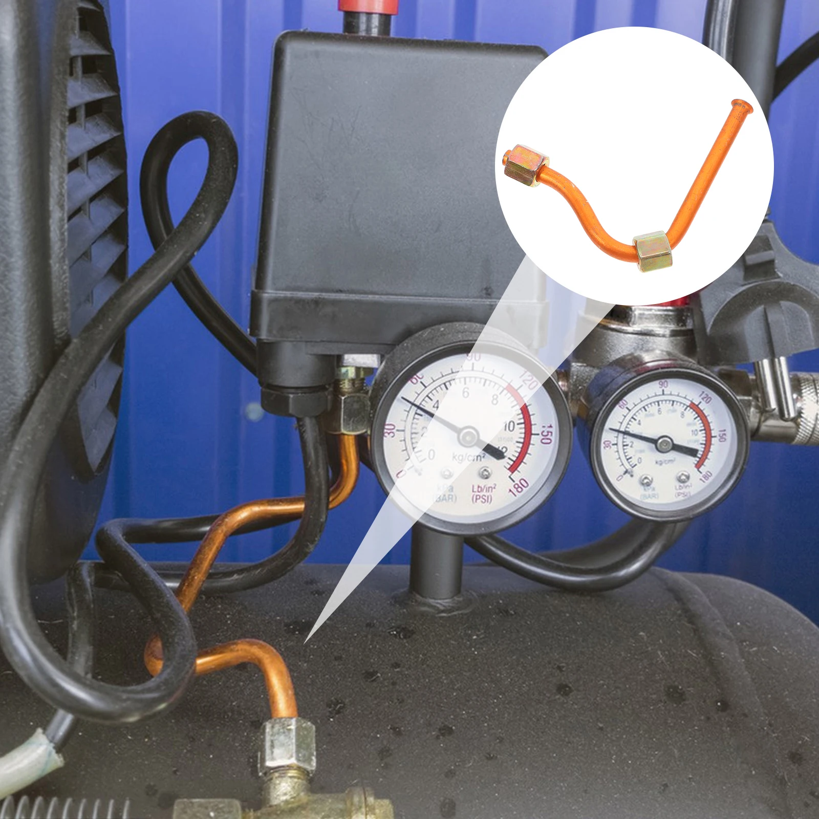 Luftkompressor Auspuffrohr Aluminium Kupfer Langlebiger Ersatzschlauch Rohrverbinder Entladeleitung Kompressorkopf Pumpe Luft