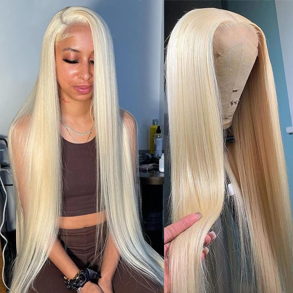 613 Lace Frontal Wig 13x4 Honey Blonde Lace Front Wig Brazilian 30 Inch Wigs For Women Pre Plucked Bone Straight Human Hair Wig