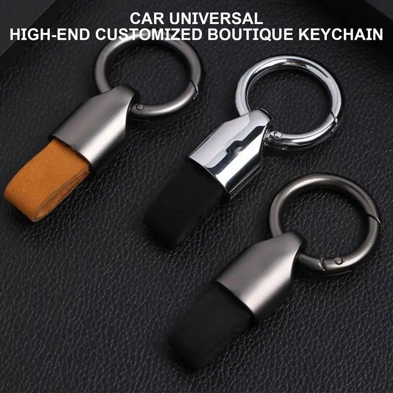 Leather Keychain Strap Key Fob Leather Keychain For Men Keychain Holder With Metal Key Chains Clip Key Fob Holder Keychain