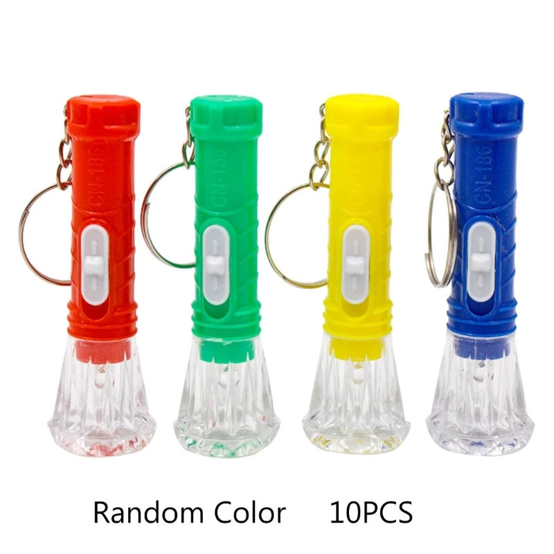 10 Pieces Mini Led Flashlight Keychain Party Favor for Kids Adults Pocket Light