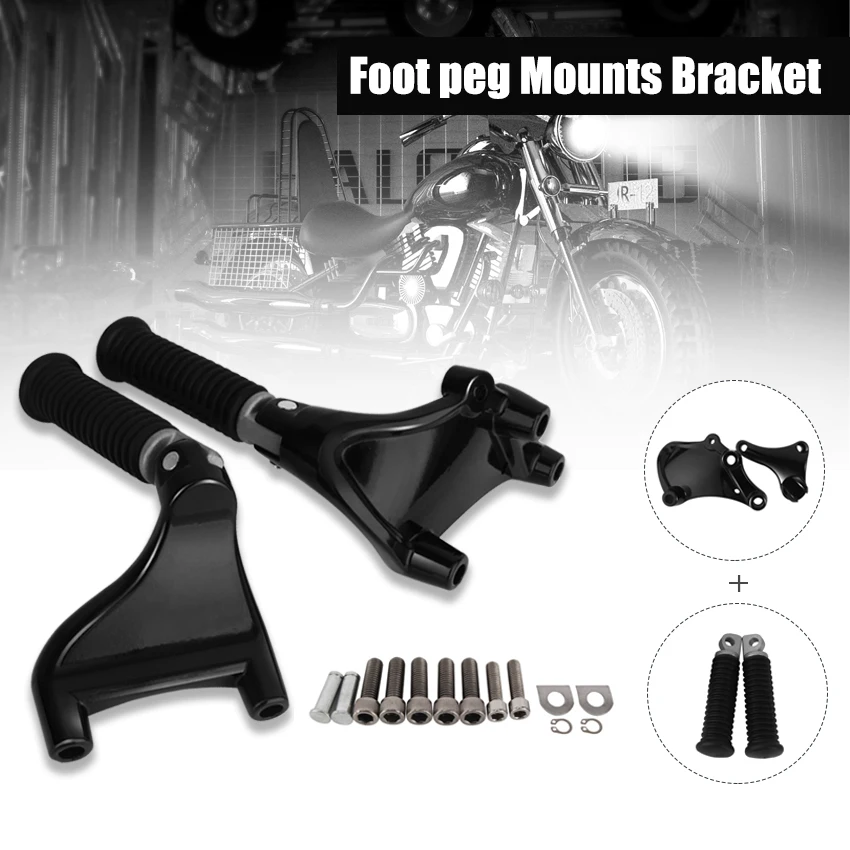 Motorrad Hinten Fußrasten Schwarz Pegs Pedal Passagier Fußrasten Montage Kit Fit Für Harley Sportster XL 48 883 1200 2014-2023