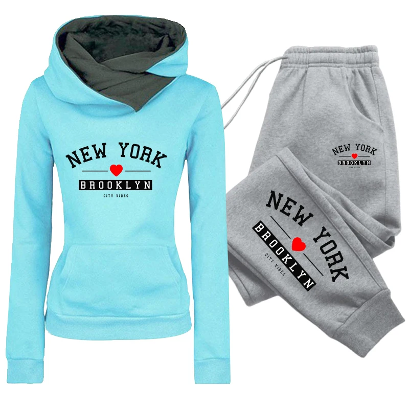 2026 Trainingsanzug mit Herzmuster, Kapuzenpullover und Jogginghose, Herbst-Winter, Damen, Alltag, Freizeit, Sport-Outfit, Damen-Set/Hoodie/Hose – Detail 4