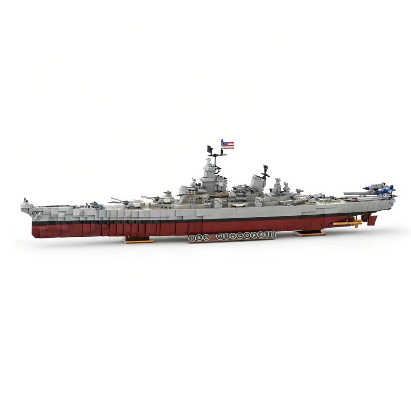 

3871PCS MOC Creative Model Uss Wisconsin Bb 64 Custom Building Blocks Architecture DIY Assembly Display Gift Collectible Set Set