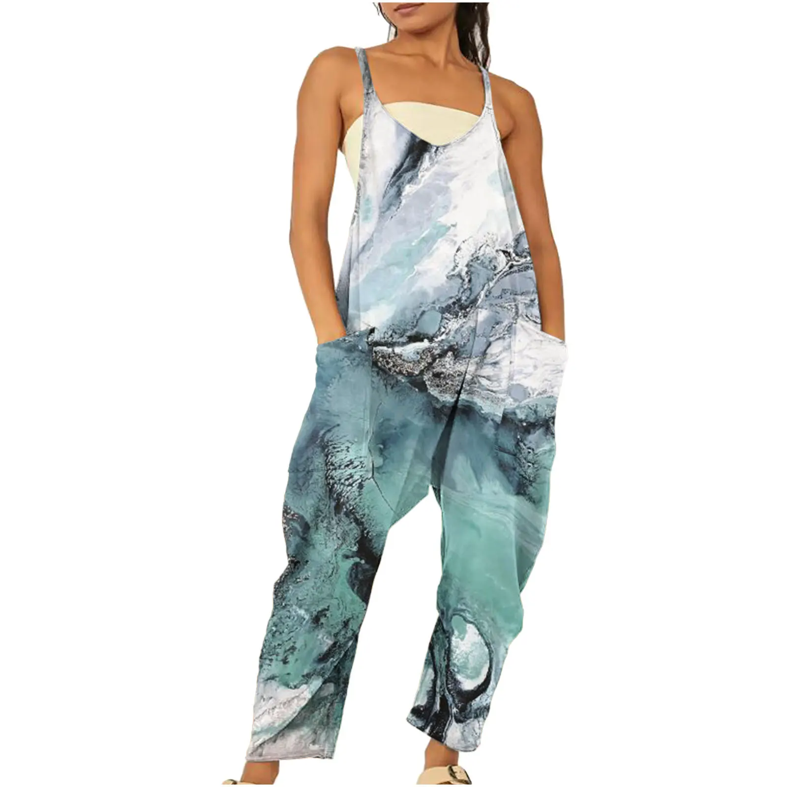 

Loose Ladies Bib Pant Suspender Trouser Casual Female Women One-Piece Wide-Leg Romper Overalls Jumpsuits Streetwear Plus Size