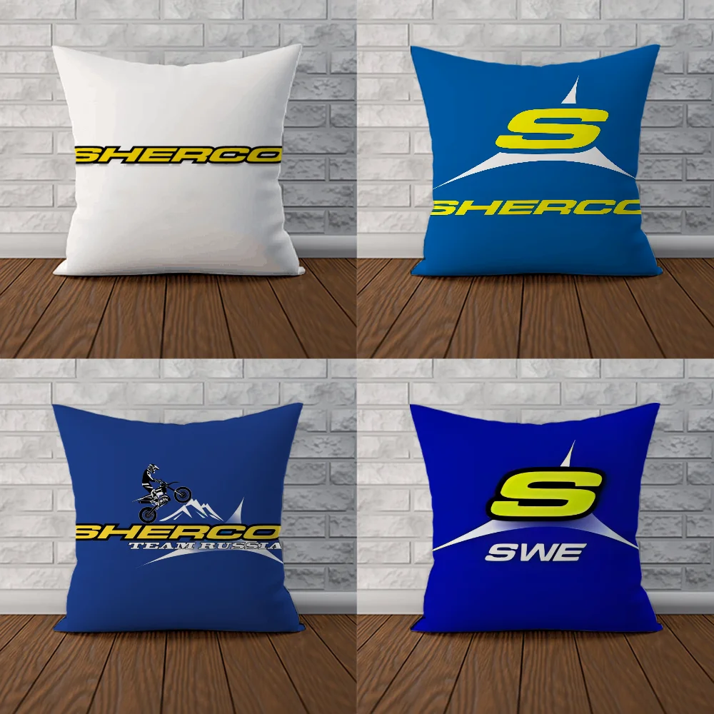 Decorative Cushion Cover 45x45 Cushions Covers Shercos Flag Racing Motorc Logo Pillowcase 40x40 Decorative Pillows for Sofa Bed