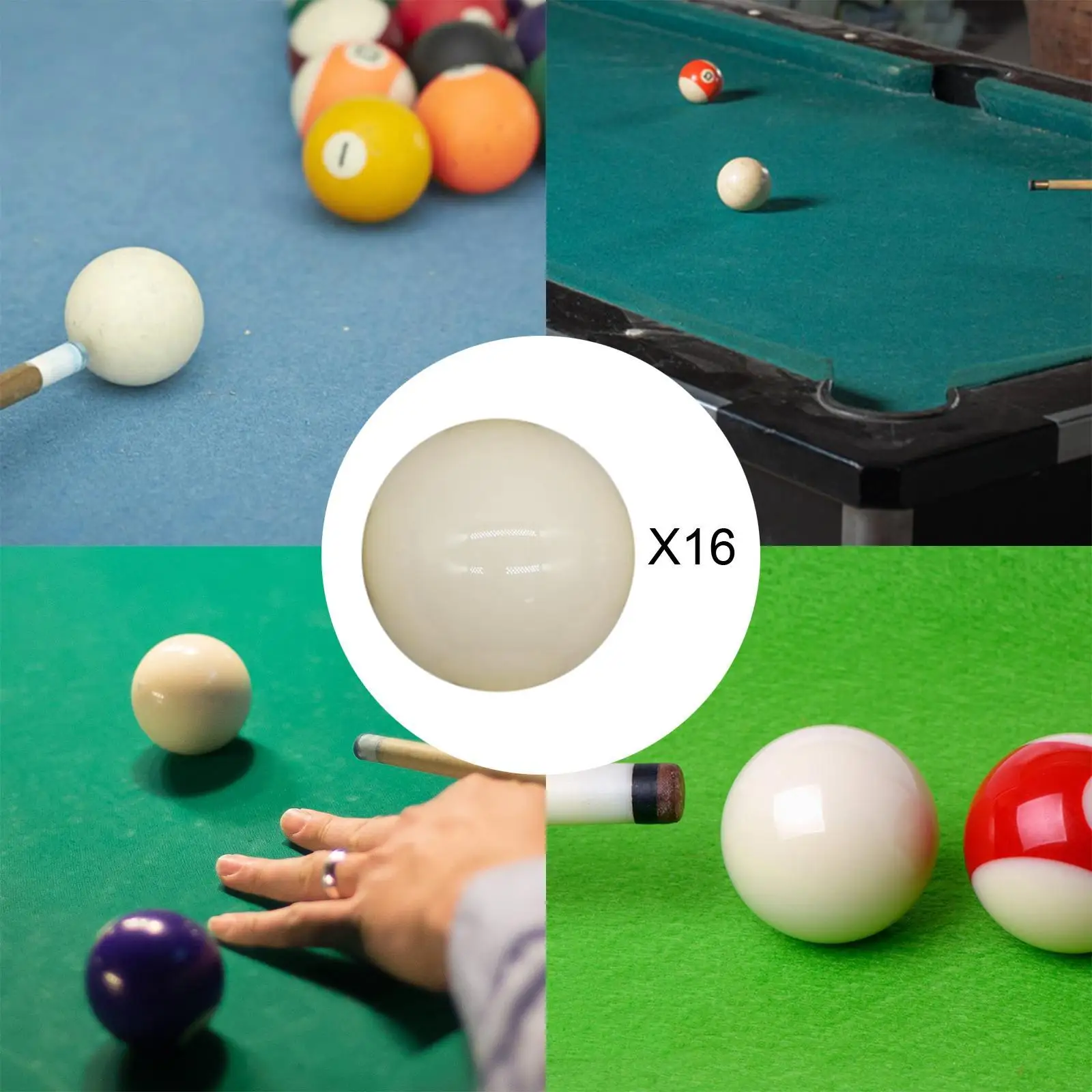 

16 Pieces Billiard Balls Set 50.2mm Billiards Equipment Professional Pool Balls Snooker Balls for Leisure Sports Competition