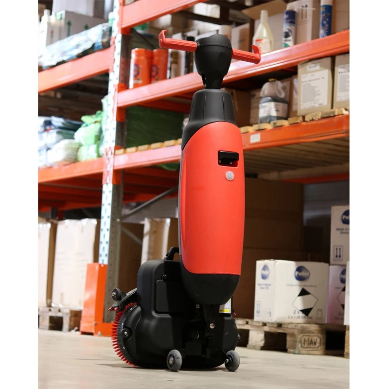 C430BN Daul 8in mini electric walk behind floor cleaning machine scrubber with foldaway handle