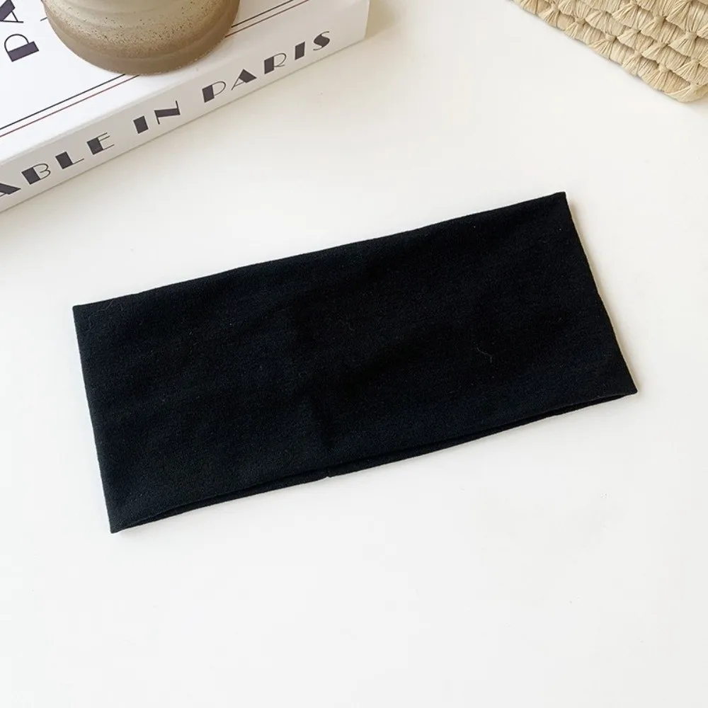 Casual Cotton Wide Headband Wash Face Soft Fabric Sports Headband Solid Color Casual Headband Yoga