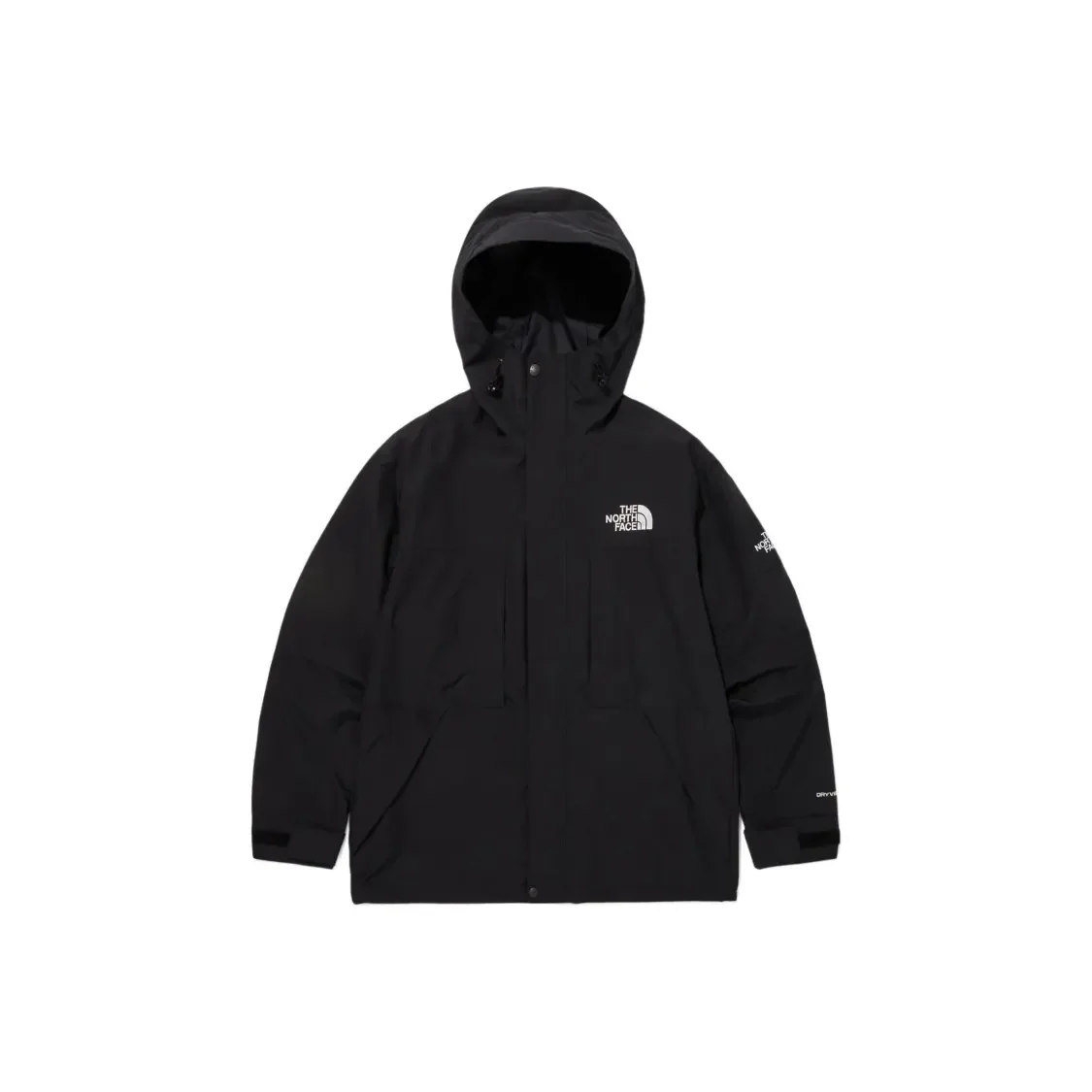 Chaqueta Cortavientos THE NORTH FACE Unisex de Color Sólido con Logotipo Bordado, con Capucha y Manga Larga para Esquí y Senderismo al Aire Libre, Color Negro