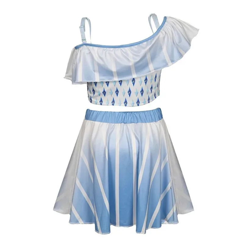 Frozen Princess Cosplay Swimsuit Girls Elsa Jumpsuit Spandex Cos Bodysuit for Carnival Halloween Party Outfits