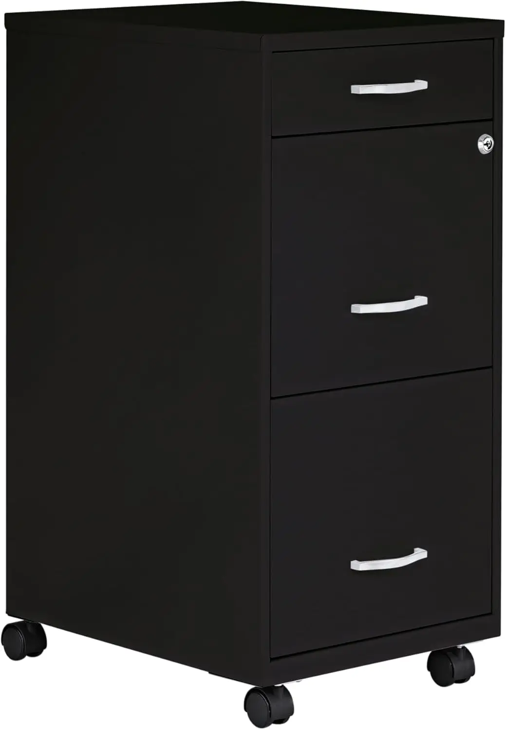 

LYS SOHO Box/File/File 3-Drawer Mobile File Cabinet, Black
