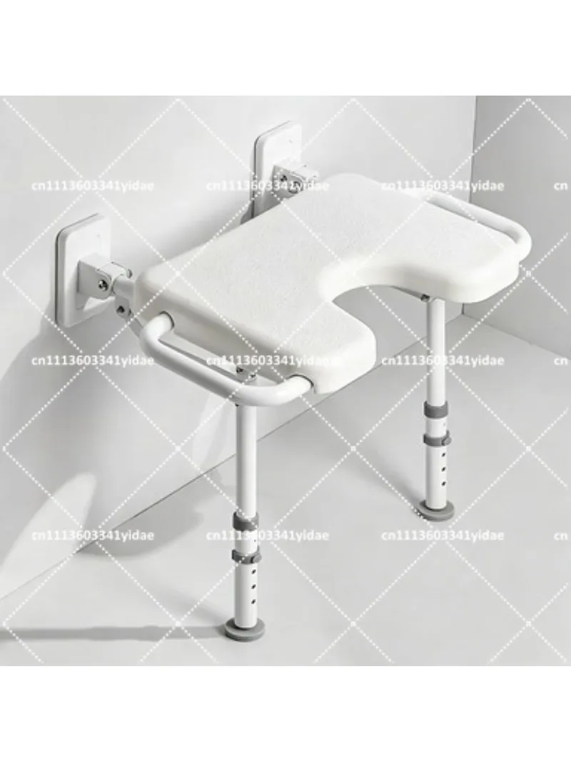 Foldable Bath Stool with Double Armrests for Elderly and Pregnant Women, Non-Slip Toilet Seat for Safe Bathroom Use