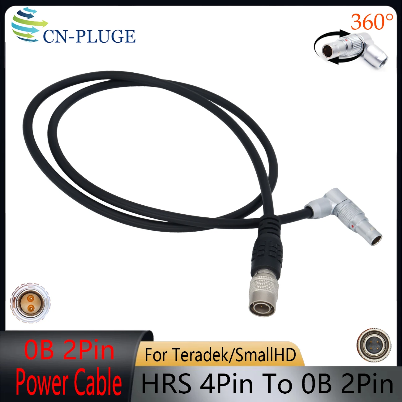 Camera Hirose 4 Pin  to 0B 2Pin Cable For Teradek/Vaxis/SmallHD Monitor/Sound Devices 688/644/633 Power Cable