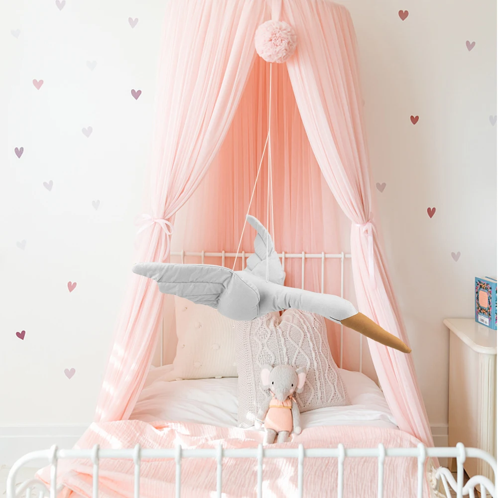 Wall Hanging Swan Bedroom Nursery Room Decoration Plush Stuffed Doll Linen Fabric Baby Soothing Pillow Hanging Ornaments
