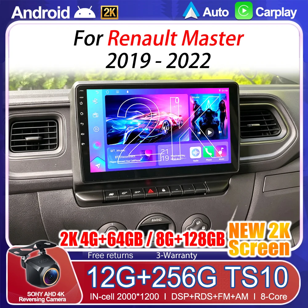 Image of Android 16 Autoradio Carplay Auto für Renault Master 2019 2020 2021 2022 Navigation DVD Videoplayer DSP Stereo 360 Kamera WIFI