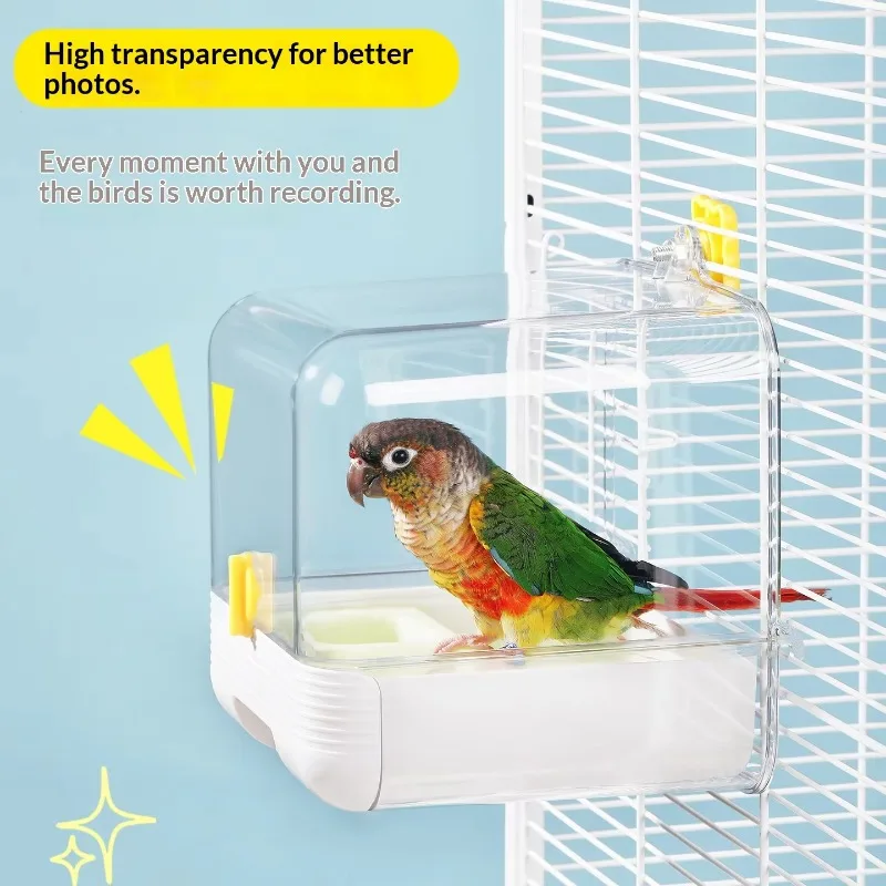 

Luxury Small Bird Bath Box External Tiger Skin Jade Bird Bath Tub for Parrots Peonies Other Pets-Plastic Pet Cleaning Supplies