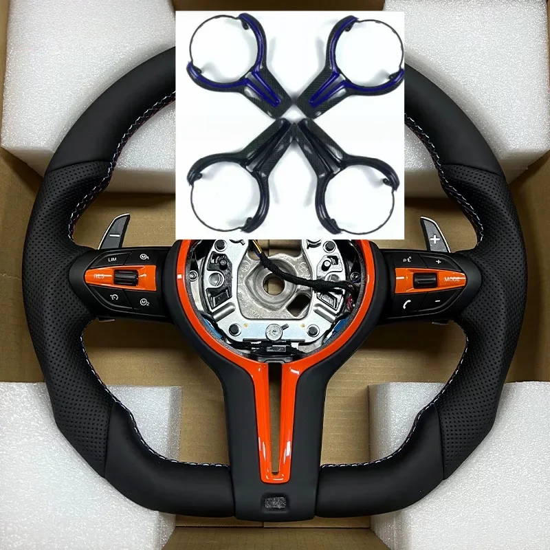 For BMW M3 M5 M6 E90 F10 F30 F31 F34 F11 F01 F02 F20 F21 F22 F23 F32 F33 F06 F07 F12 Sport Style Car Steering Wheel Accessories