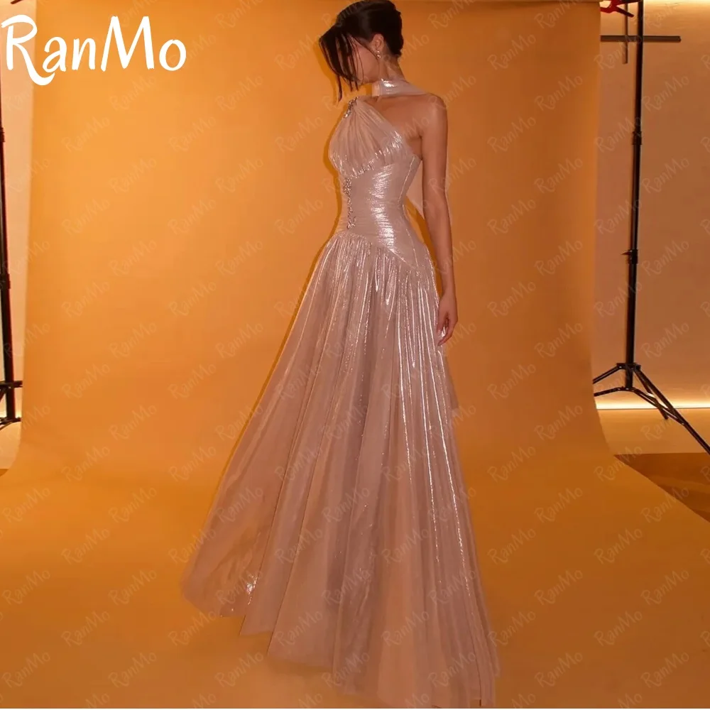 

Ranmo 2025 New Shiny Prom Gown One Shoulder A Line Long Formal Occasion Dresses Women Sequined Tight Prom Party Gowns Customized