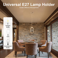 Industrial Vintage Pendant Light Antique Bronze Cage Ceiling Lamp E27 Bulb Holder IP44 Waterproof for Indoor Outdoor Cafe Bar