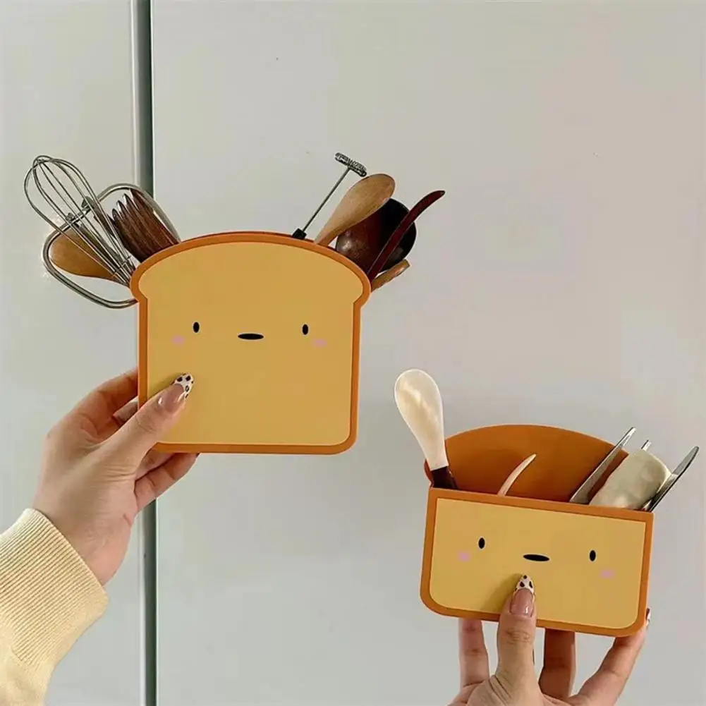 

Набор из 2 магнитных контейнеров для хранения в форме тоста, без сверления, настенный органайзер для кухни и офиса, экономия места, милый декор для дома