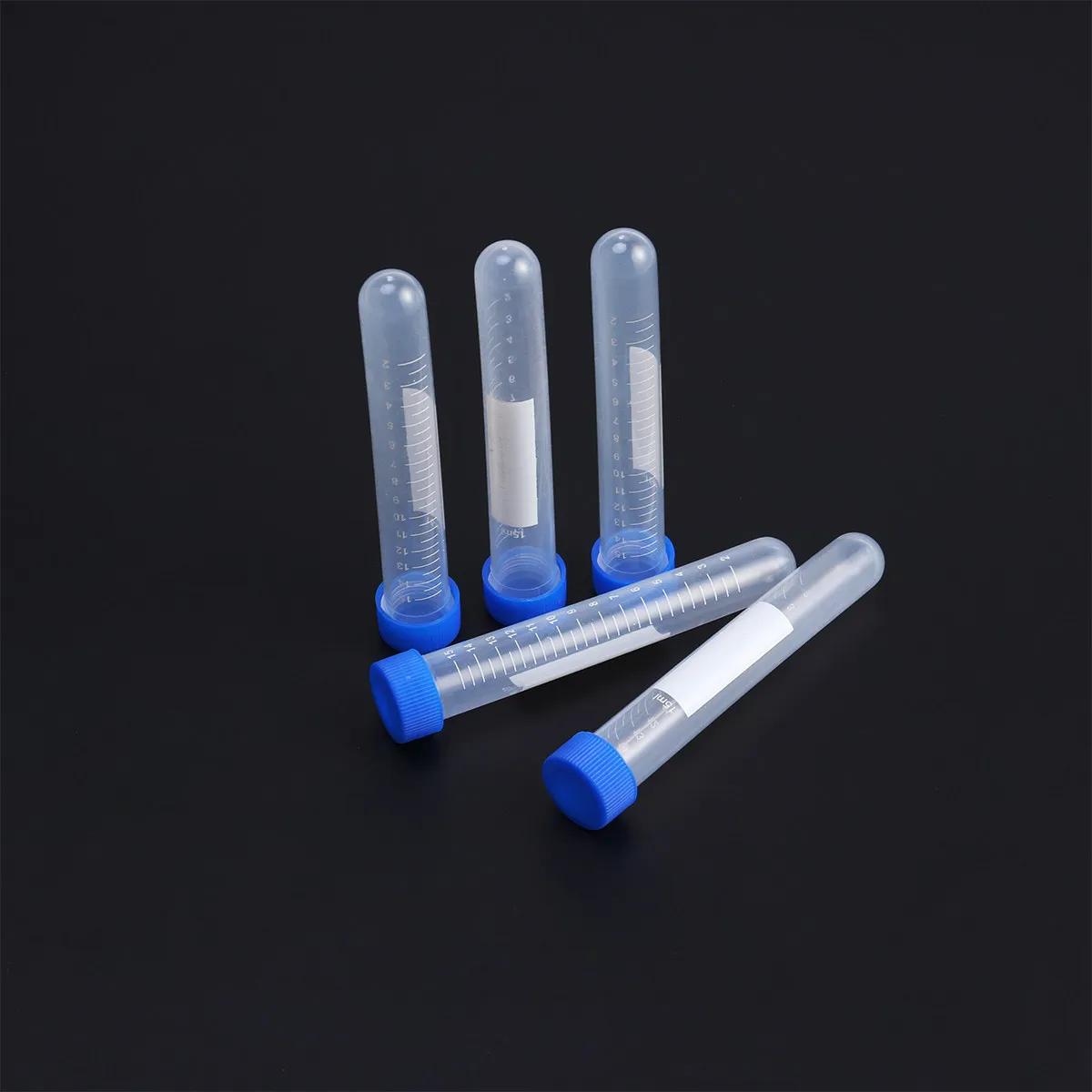 50pcs 15ml Round Bottom Centrifuge Tubes with Elastic Leakproof Lids for High-Speed Lab Sample Storage