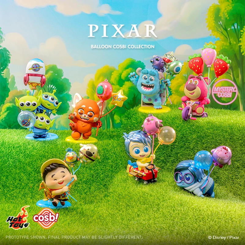 

Genuine Hot Toys Pixar Balloon Cosbi Collection Sulley Joy Sadness Russell Aliens Red Panda Mei Lotso Blind Box Mysteriou Gifts