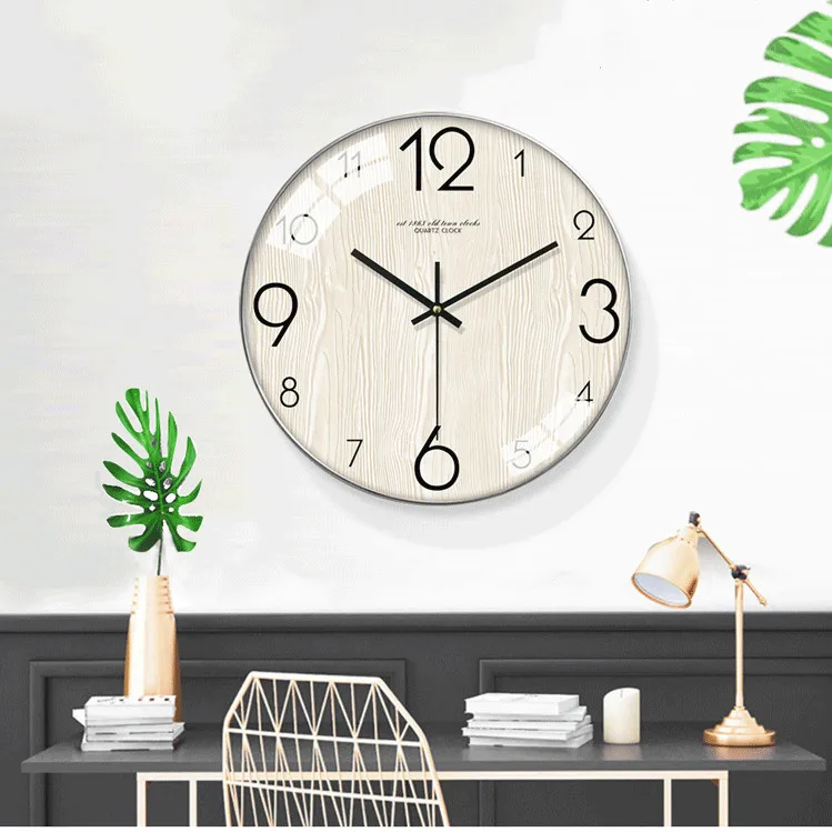 Modern Minimalist Wall Clock Silent Sweep Movement Nordic Style Living Room Bedroom Office Decor Large Round Quiet Timepiece