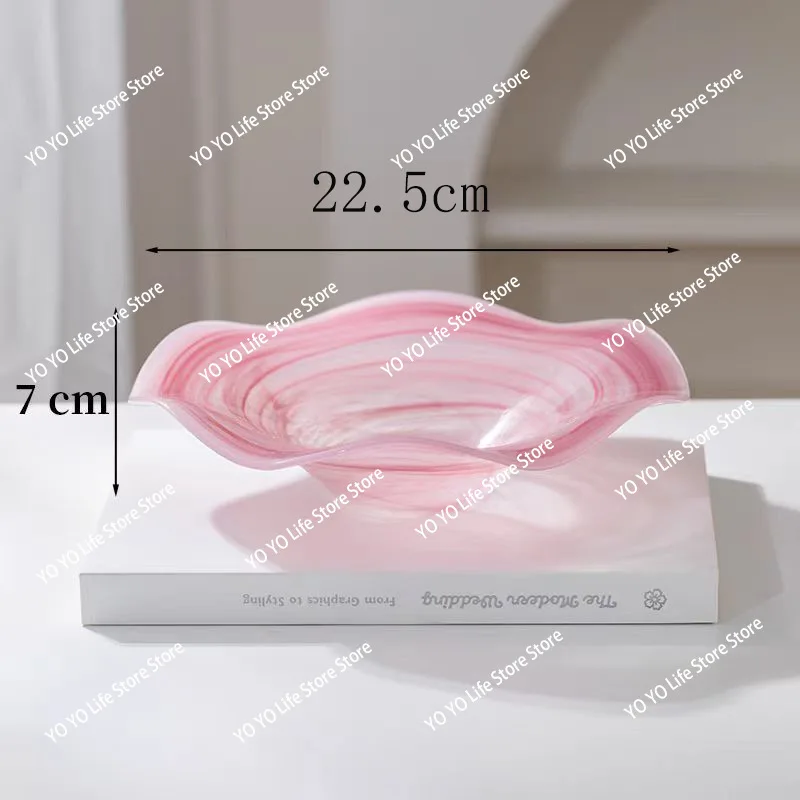 Artistic Creativity Octagonal Glass Dinner Plate White Cloud Fruit Plate High-grade Matte Fruit Plate