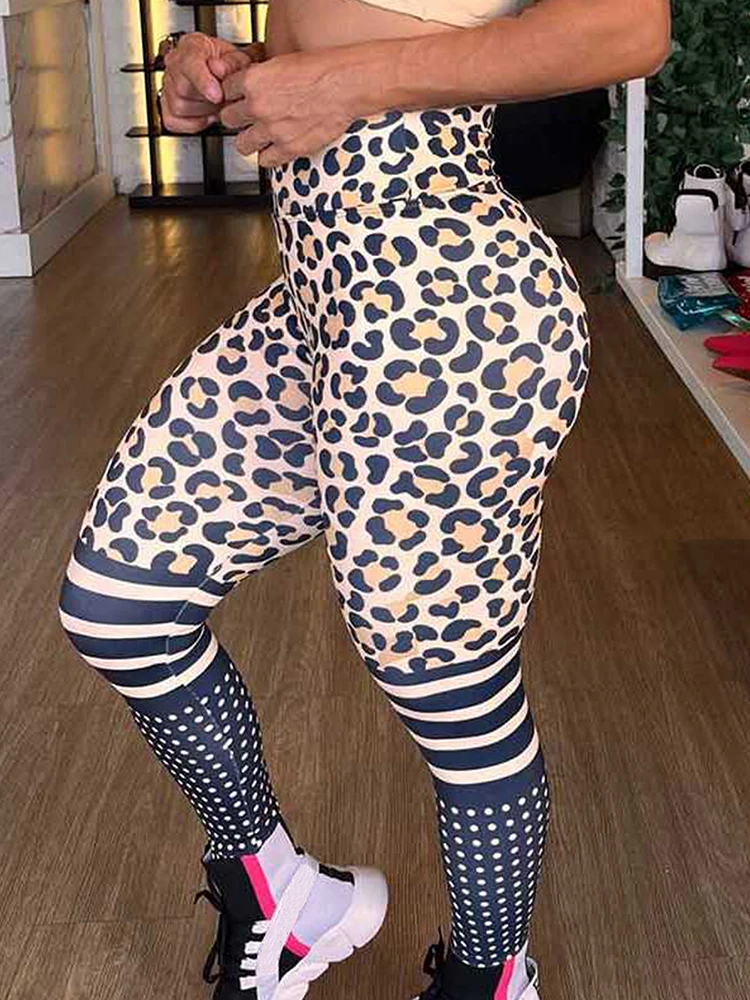 Leopard Printed Sexy Leggings Gym Yoga Pants Women Fitness Leggins High Waist Sports Female Clothing