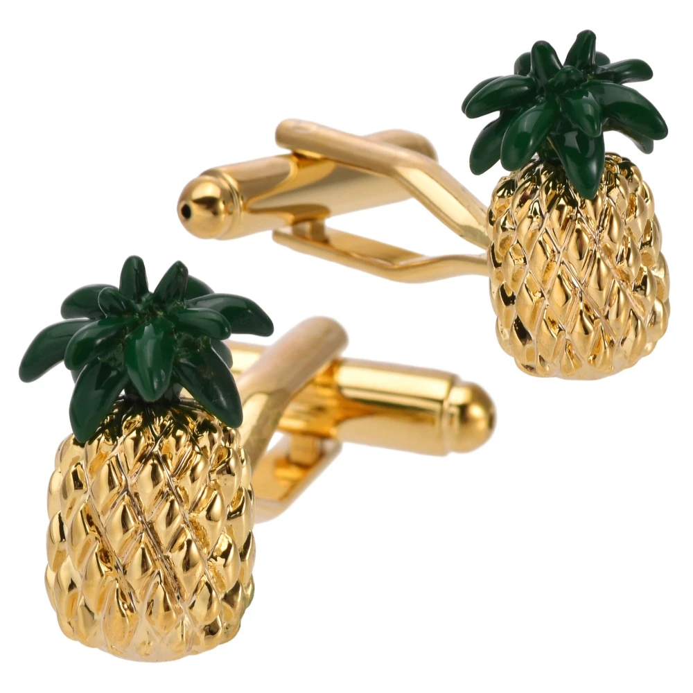 Exquisite Three-dimensional Pineapple Cufflinks for Men Enamel Cufflinks for Vacation and Leisure Shirts for Suits Decorative