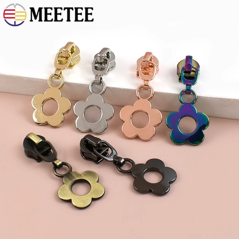 

5/10Pcs Meetee 5# Zipper Puller for Nylon Zip Bag Decor Zips Sliders Clothes Zippers Pulls Head Repair Kits Sewing Accessories