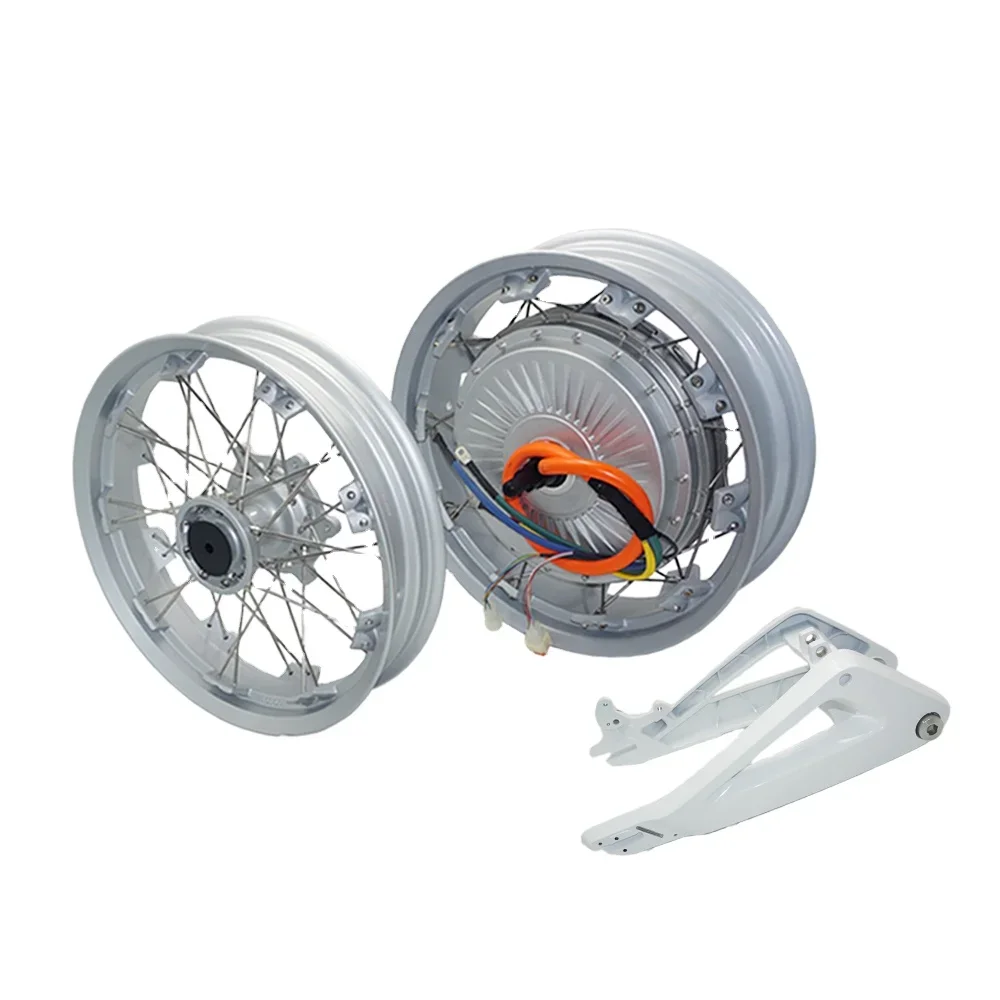 

QSMOTOR 273 8000W V3 72V 120kph Spoke Hub Motor with 17x4.5inch Moped Wheel Rim with 17x3.0inch Front Wheel and Swingarm