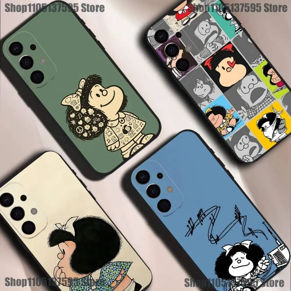 

Cute M-Mafaldas Phone Case For Samsung S25,S24,S21,S22,S23,S30,Ultra,S20,Plus,Fe,Lite,5G Black Cover