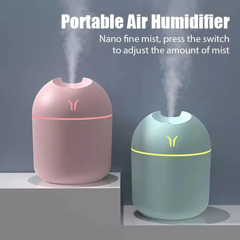 Xiaomi USB Mini Air Humidifier Aromatherapy Essential Oil Diffuser Car Ultrasonic Silent Atomizer Air Humidifier LED Color Light