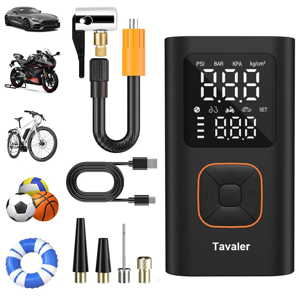 

New 150PSI Portable Air Injector Bicycle Tire Inflator Bike Motorcycle Electric Air Pump Car Compressor Ball Bicycle Accessories