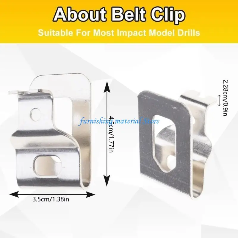 Y5GD 304 Steel Replacement Belt Clip With Mounting Screws For 18V Drill Tool Attachments Drill Fastener Hook Repair Part