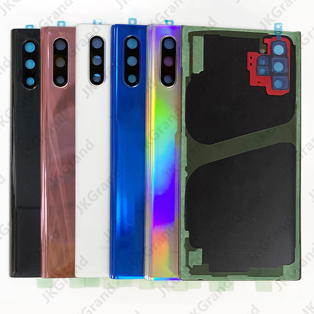 

For Samsung Galaxy Note 10 Plus + Back Glass Panel 3D plating SM-N975 Battery Cover rear Door Housing With Camera Lens+Adhesive