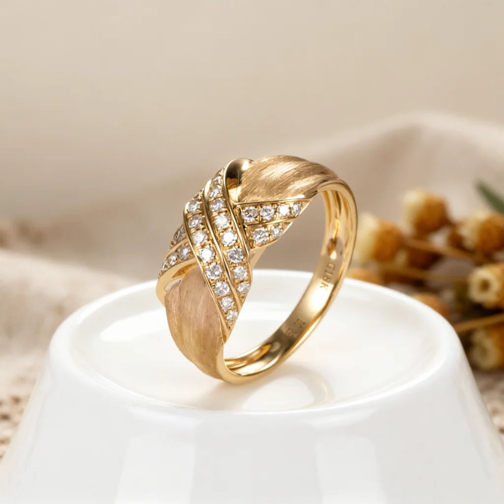 

Обручальное кольцо из желтого золота с муассанитом, 18 К, Au750