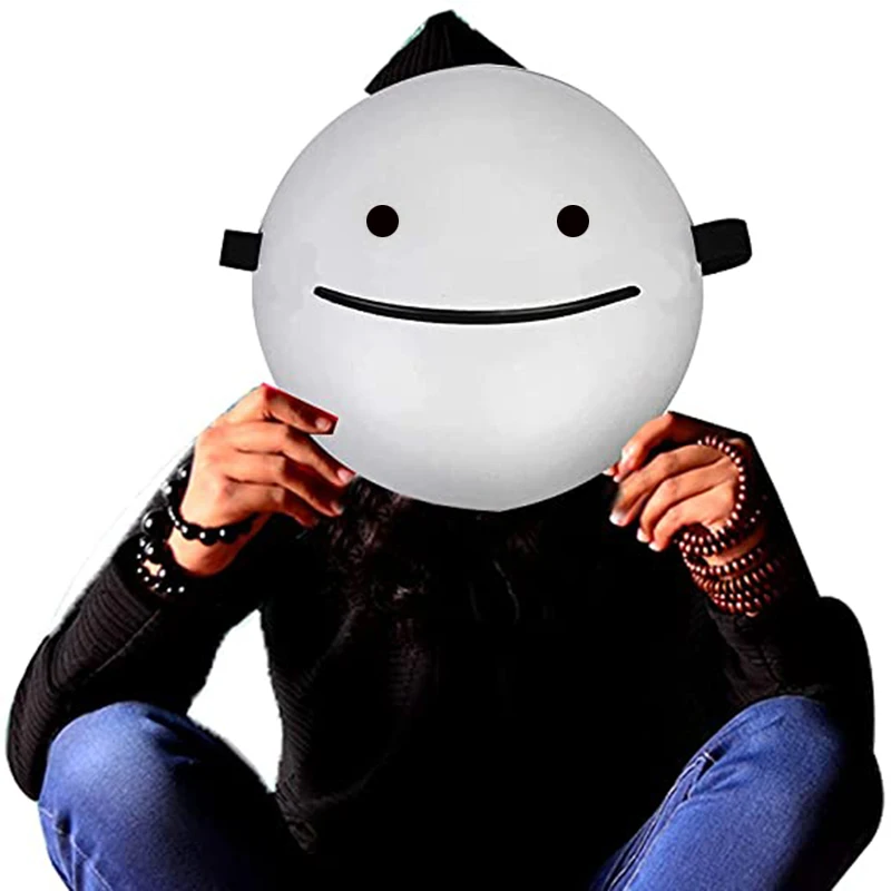 Anime White Helmet Cartoon Smile Dreams maschere maschera Cosplay maschere di Halloween puntelli per feste accessori Cosplay Costume puntelli regalo