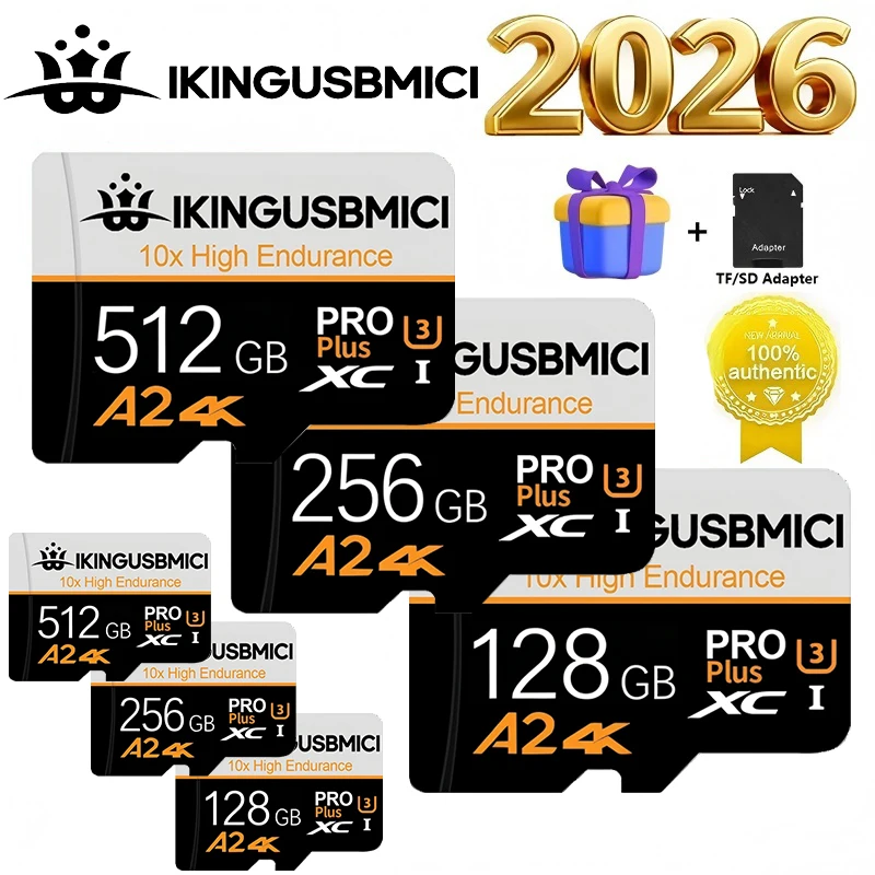 고내구성 마이크로 SD 카드, 블랙박스용 FAT32 메모리 카드 128/256GB 100GB/s 부드러운 4K 및 루프 녹화 마이크로SD 카드