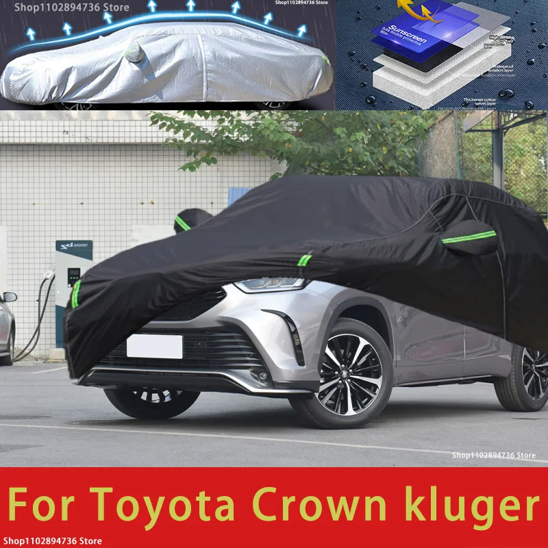 

For Toyota crown kluger Fit Outdoor Protection Car Covers Snow Cover Sunshade Waterproof Dustproof Exterior black car cover