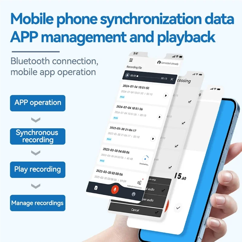 

ABKN-Chatgpt-4 Мини-диктофон с искусственным интеллектом для телефонных звонков Espia APP Control Audio Translator 64 ГБ Диктофон для IOS Android