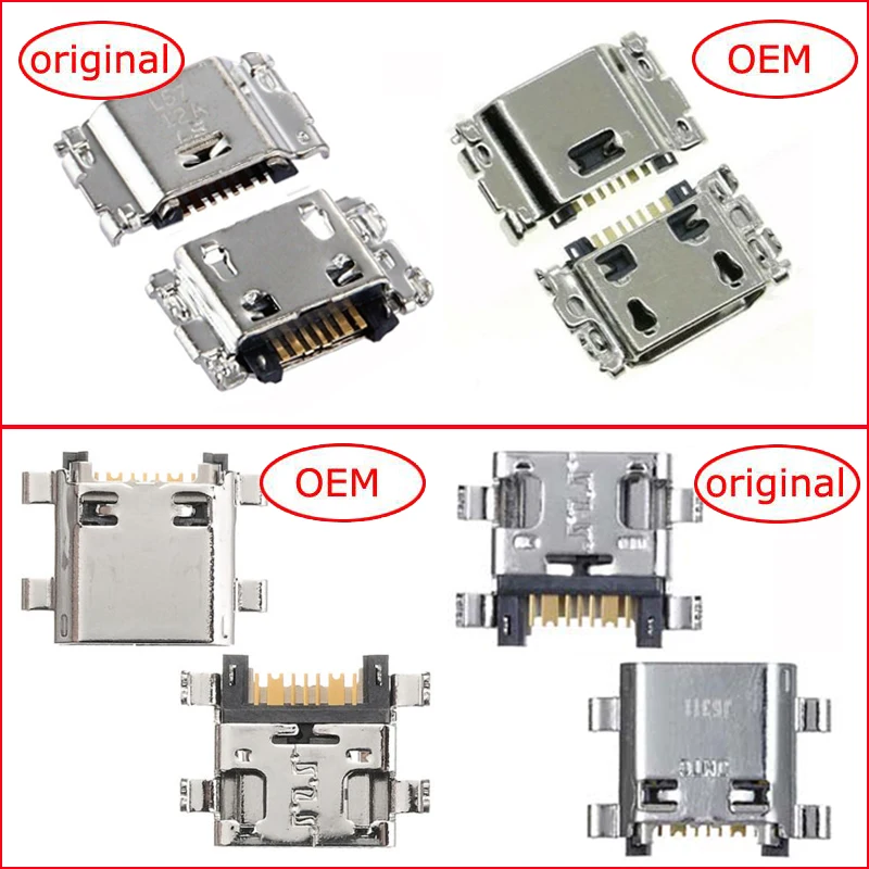 50Pcs Phone USB Charge Connector For Samsung J1 J2 J3 J5 J7 Metal Prime G530 G532 J510 J710 G570 G610 New Charging Port Socket