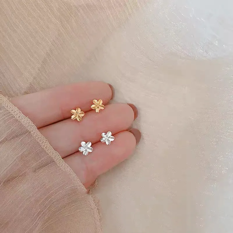Lovely Small Earrings Piercings Wing Heart Stud Earrings For Women Gold Color 925 Silver Needles Ear Stud Jewelry For Teen Gift