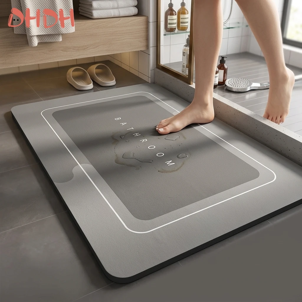 Premium High Quality Absorbent Bathroom Bath Mat with Anti Slip Design Advanced Diatomaceous Earth Material Superior Durability