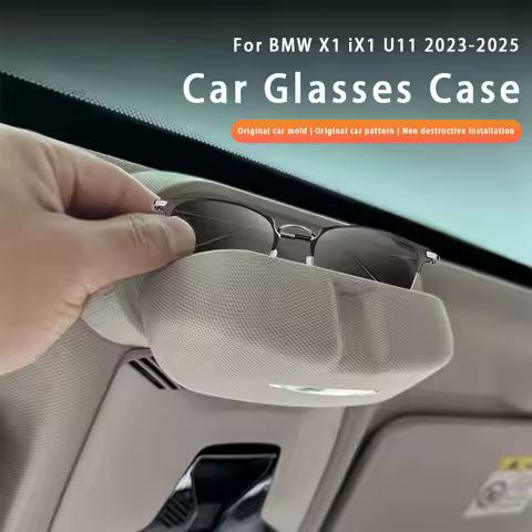 For BMW X1 iX1 U11 2023-2025 Car Sun Visor Glasses Case ABS Wear-Resistant Sunglasses Holder Storage Box Eyeglasses Organizer
