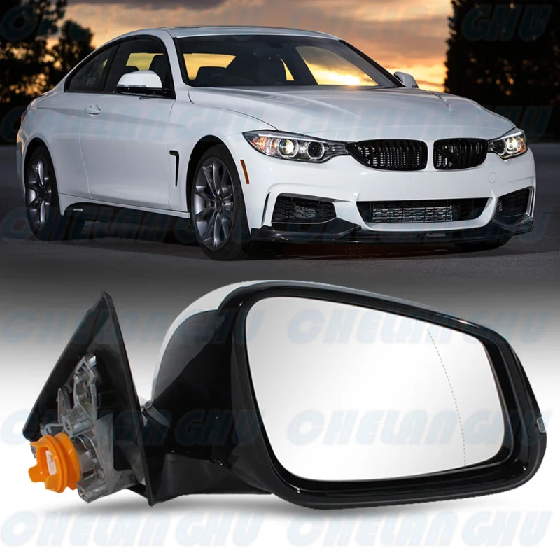 

For BMW F32 428i 435i 440i 2015 2016 2017 2018 2019 2020 Right Side 5 Pin White Painted Heated Memory Power Fold Mirror Assembly