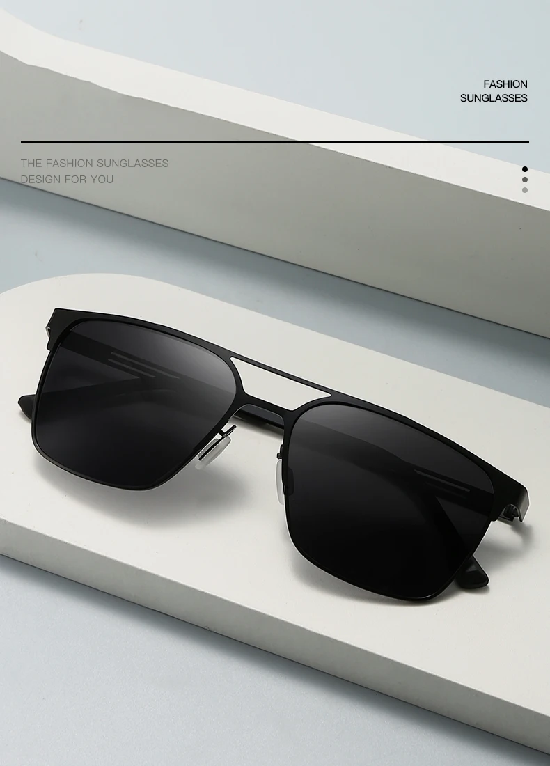 Polarisierte Sonnenbrille aus Metall im neuen Stil, modische Doppelrahmen-Sonnenbrille, geeignet zum Fahren und Sonnenschutz 5149 – Detail 3