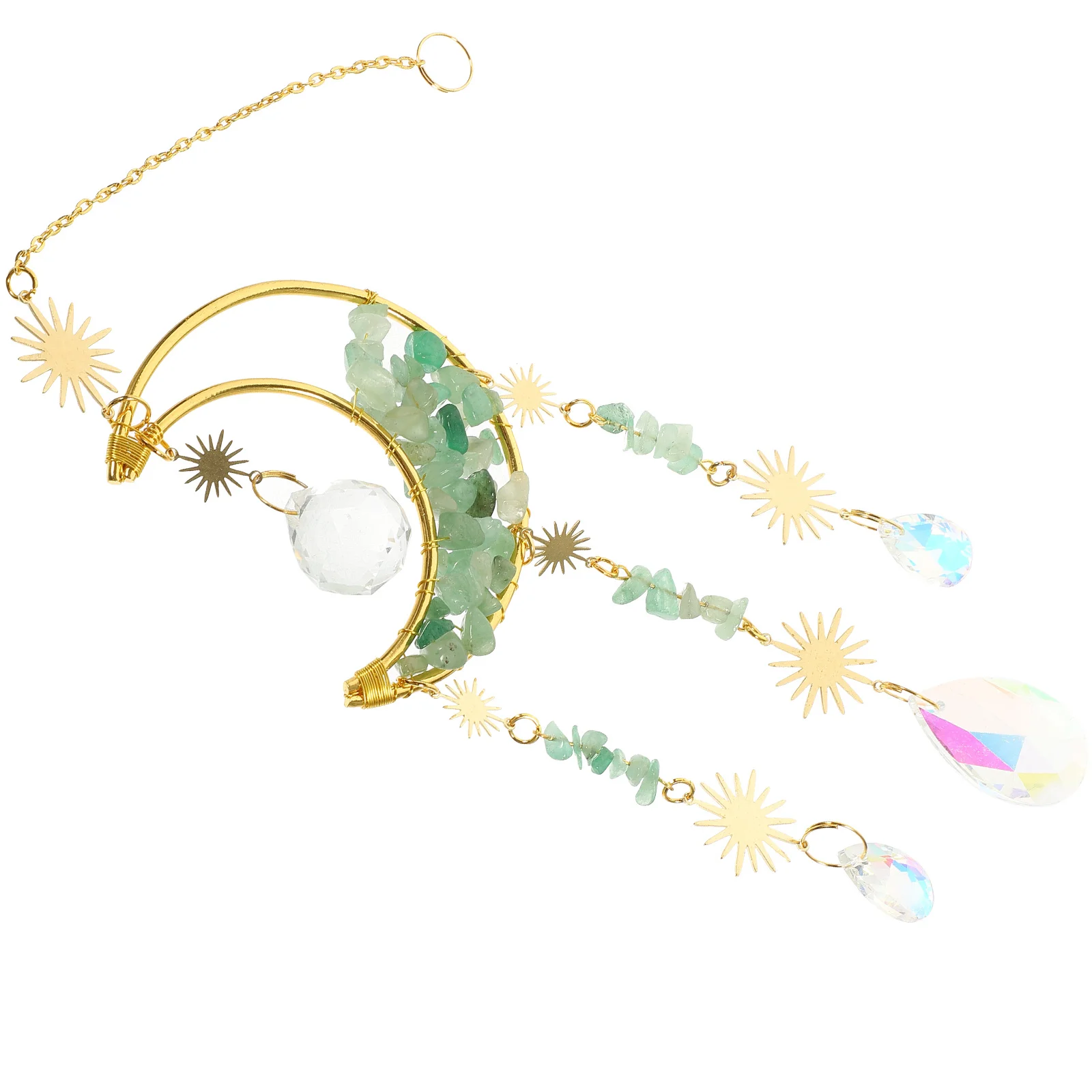 القمر الرملي شنقا زخرفة الزجاج قلادة الديكور لنافذة المنزل غرفة نوم حديقة شنقا هدية لنافذة #5